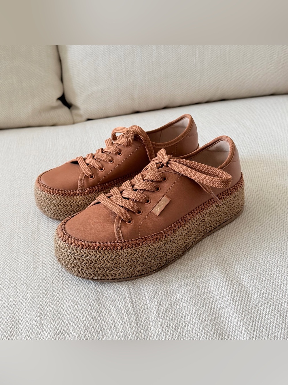 Women’s Platform Espadrille Sneakers in Camel Brown